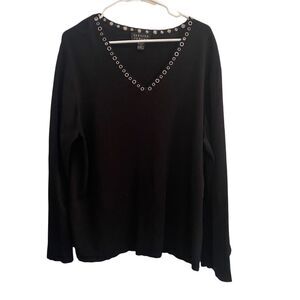 Spenser Jeremy Black V Neck Sweater Sz 2X